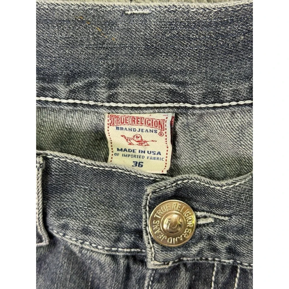 True Religion Jeans Mens 36x34 Blue Joey‎ Super T Bootcut Dark Wash Denim Cowboy